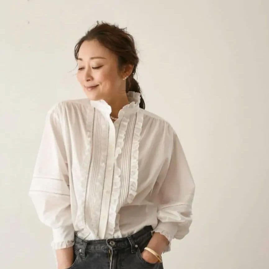 ★まさみ‼️✿ハグオーワー✚クロス&クロス長袖ピンタックブラウス ☆まさみ‼️✿ハグオーワー✚クロス&クロス長袖ピンタックブラウス