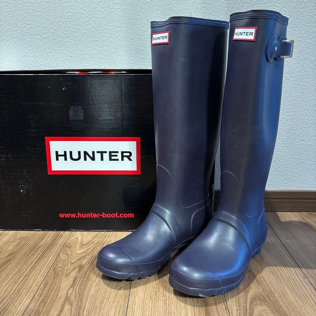 HUNTER ダークブルー 長靴 バックル付き 25cm ハンター | HUNTER レディース 通販 HUNTER ハンター ORIGINAL TOUR