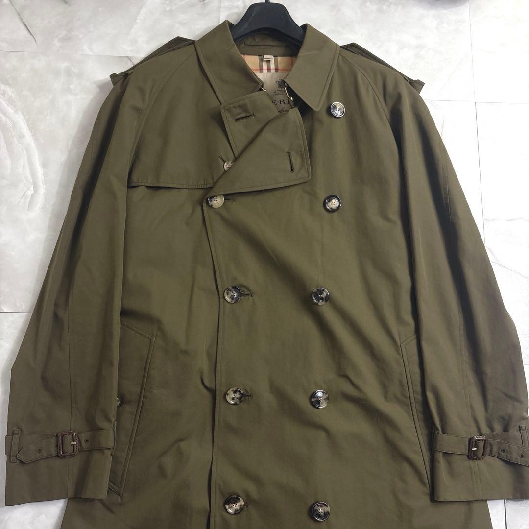 バーバリー ウエストミンスター トレンチコート メンズ カーキオリーブ