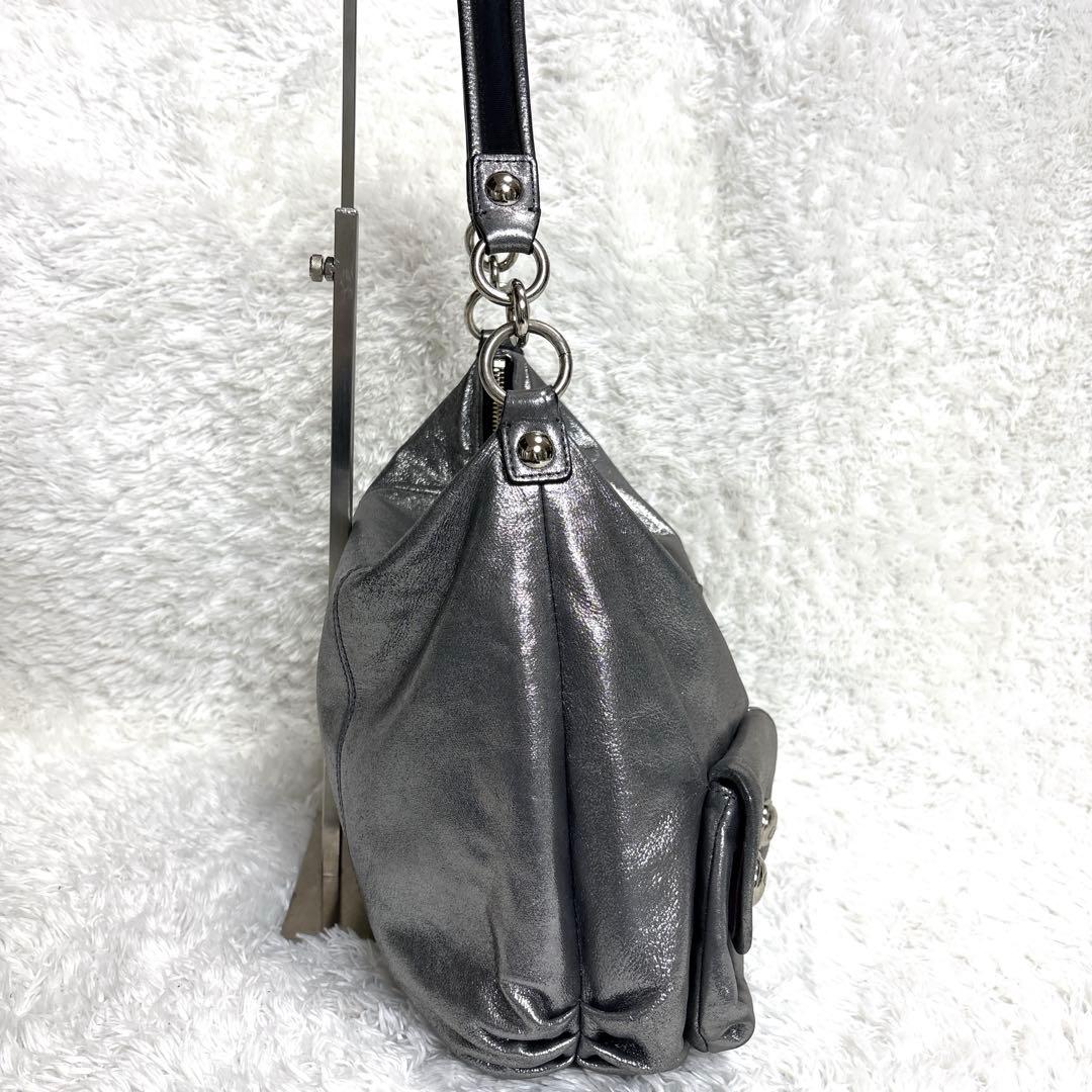 COACH POPPY メタリック ショルダーバッグ 2way Y2K シルバー - メルカリ