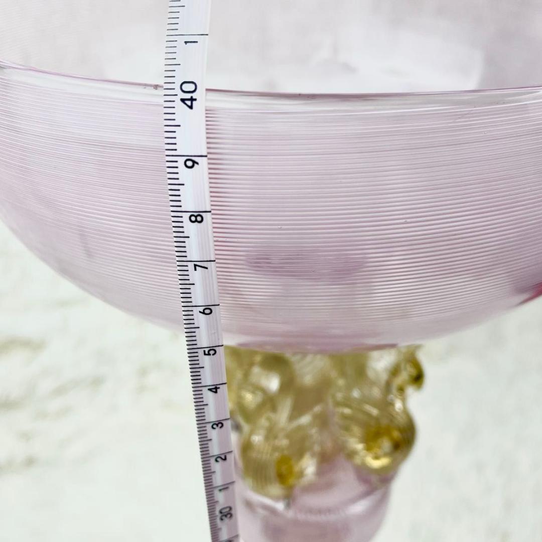 美品・希少】ムラーノエリート ヴェネチアンガラス コンポート 金彩