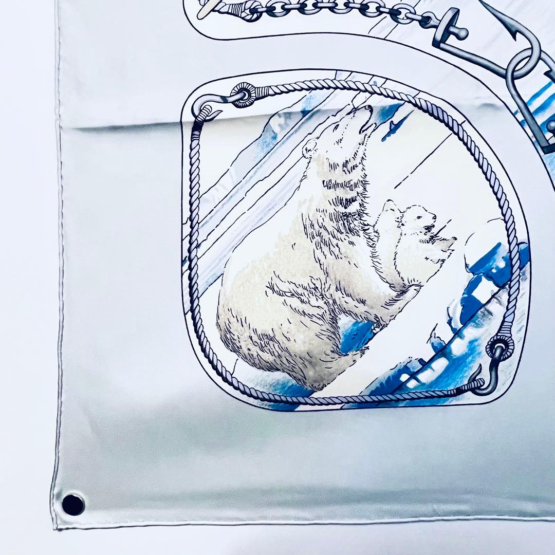 美品✨ エルメス グリーンランド シルクスカーフ カレ90 水色 - メルカリ