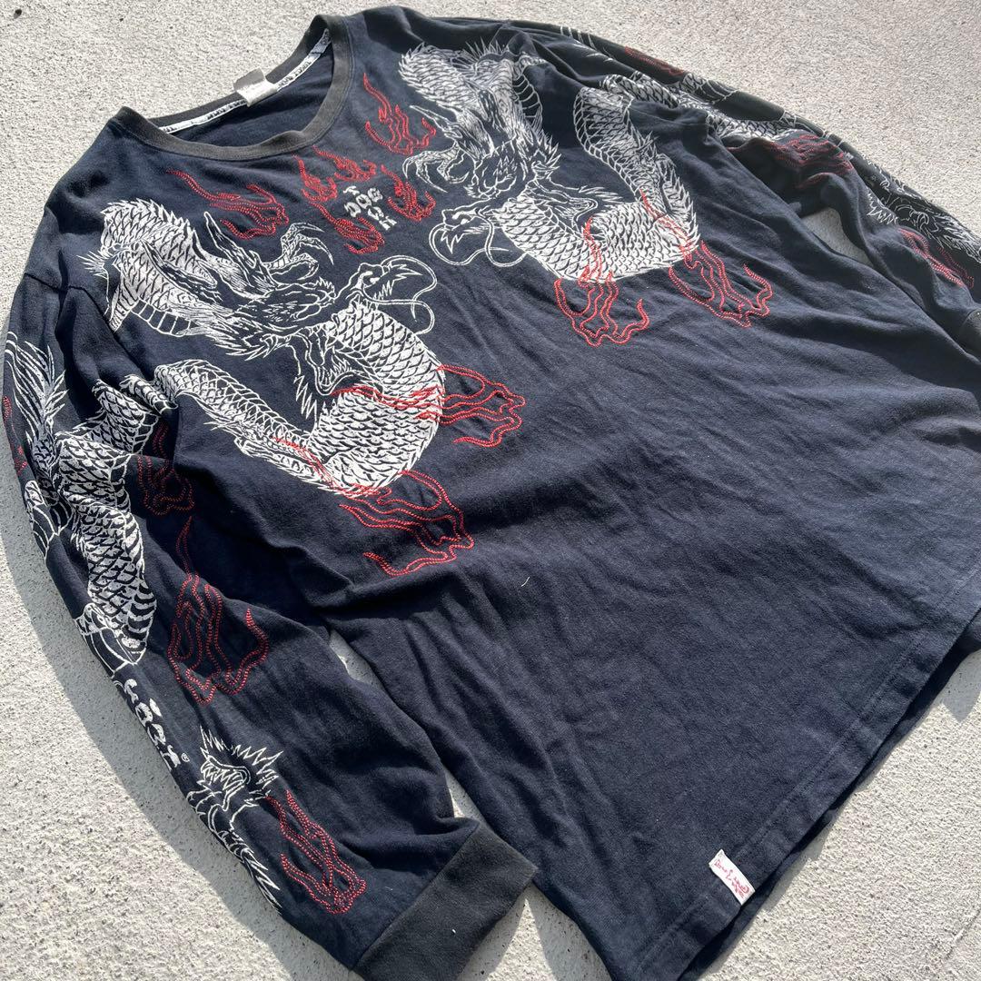 DOG TOWN ドックタウン 黒龍 長袖 ロンT パッチワークシャツ XL