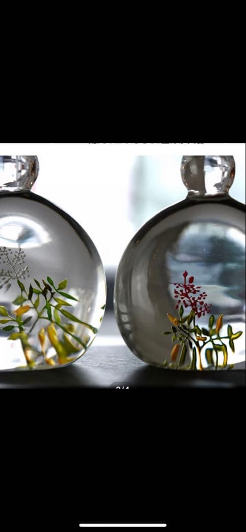 入手困難 ガラス作家 金津沙矢香さん ガラスの南天 お雛様 ひな祭り