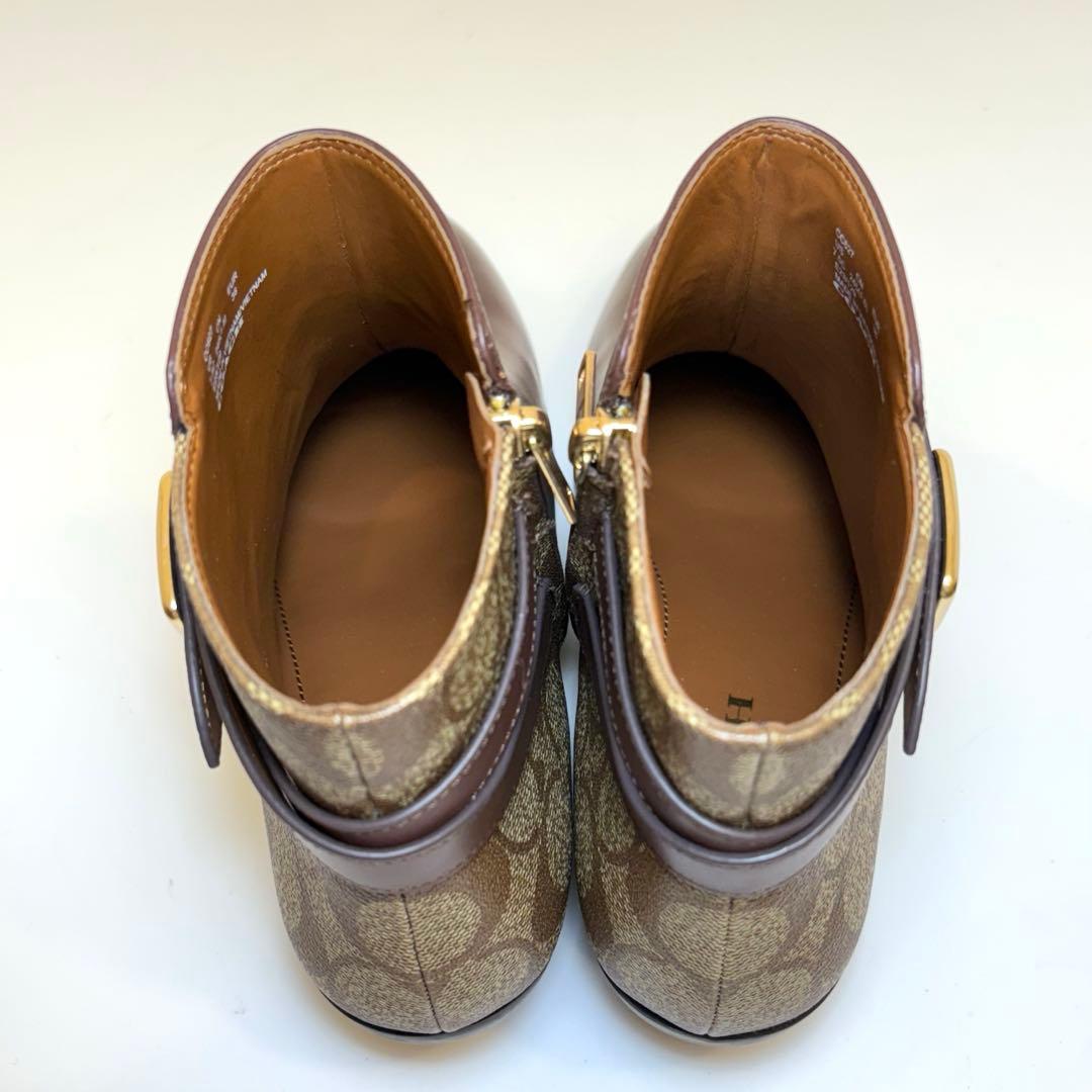 今日まで価格‼️(極美品)COACH ショートブーツ ブラウン 24.5cm