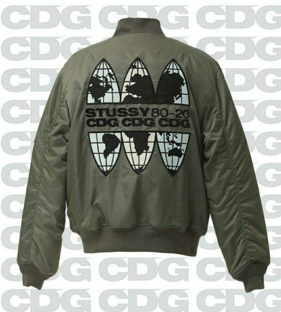 新品☆CDG x STUSSY 40周年限定MA-1ジャケット☆ボンバー - メルカリ