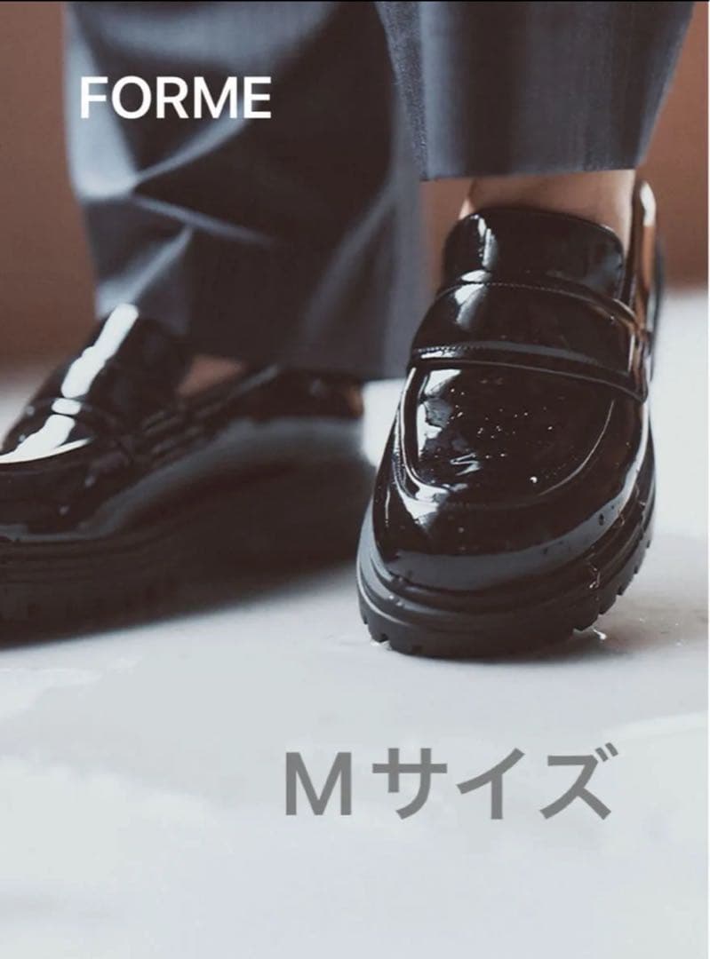 FORME ブラック ローファー レインシューズ　東原亜希　Mサイズ FORME 晴雨兼用 レインローファーLサイズ 東原亜希 FORME - メルカリ