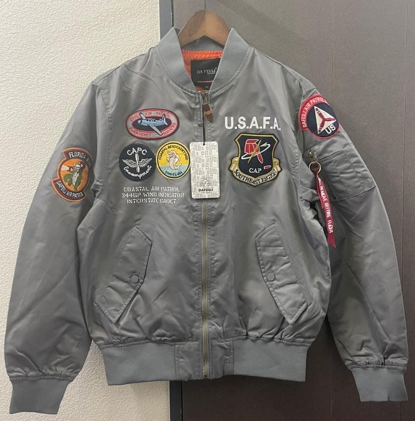 フライトジャケット MA-1 薄手 Mサイズ グレー - メルカリ