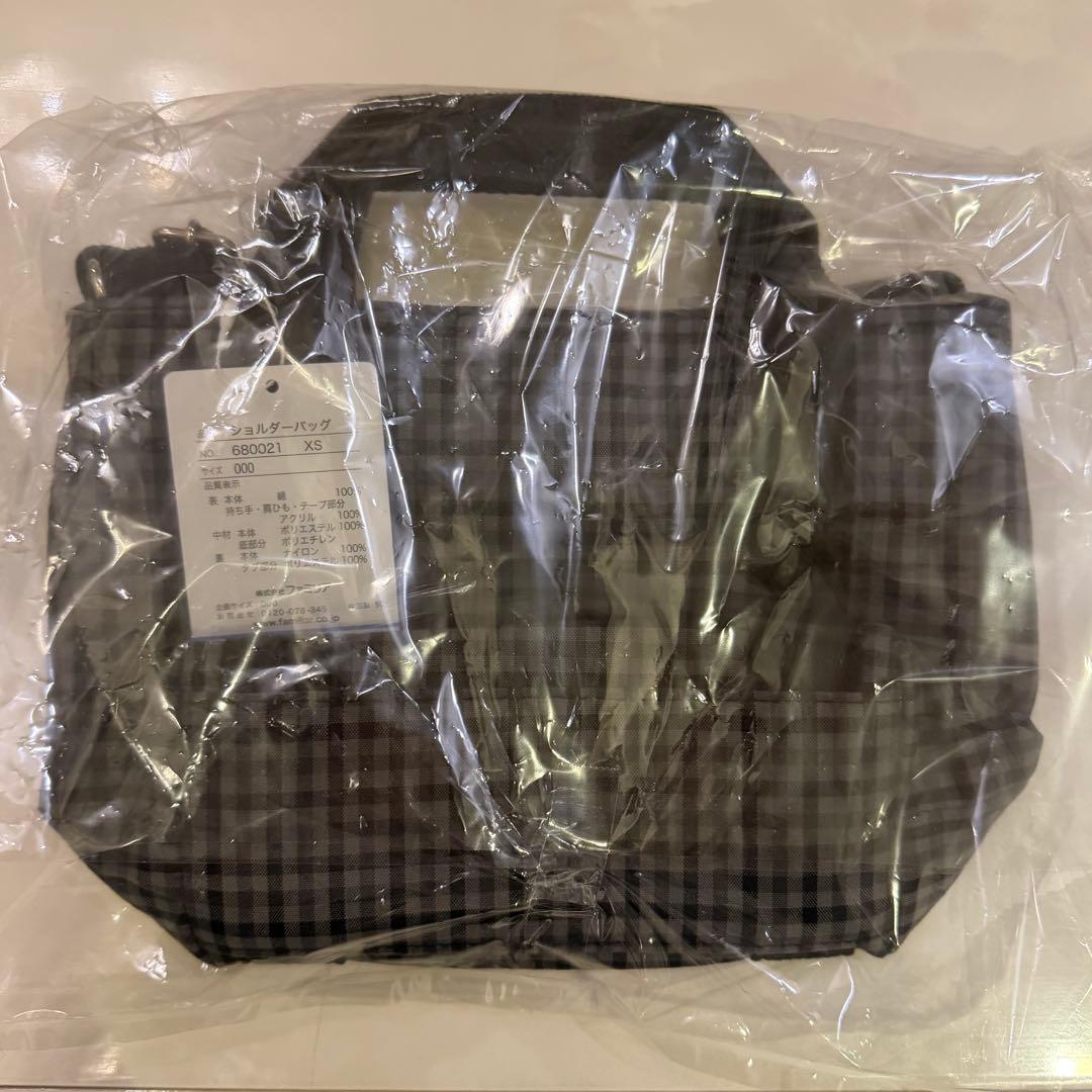 西脇市 ファミリア ショルダーバッグ 黒系チェック ふるさと納税