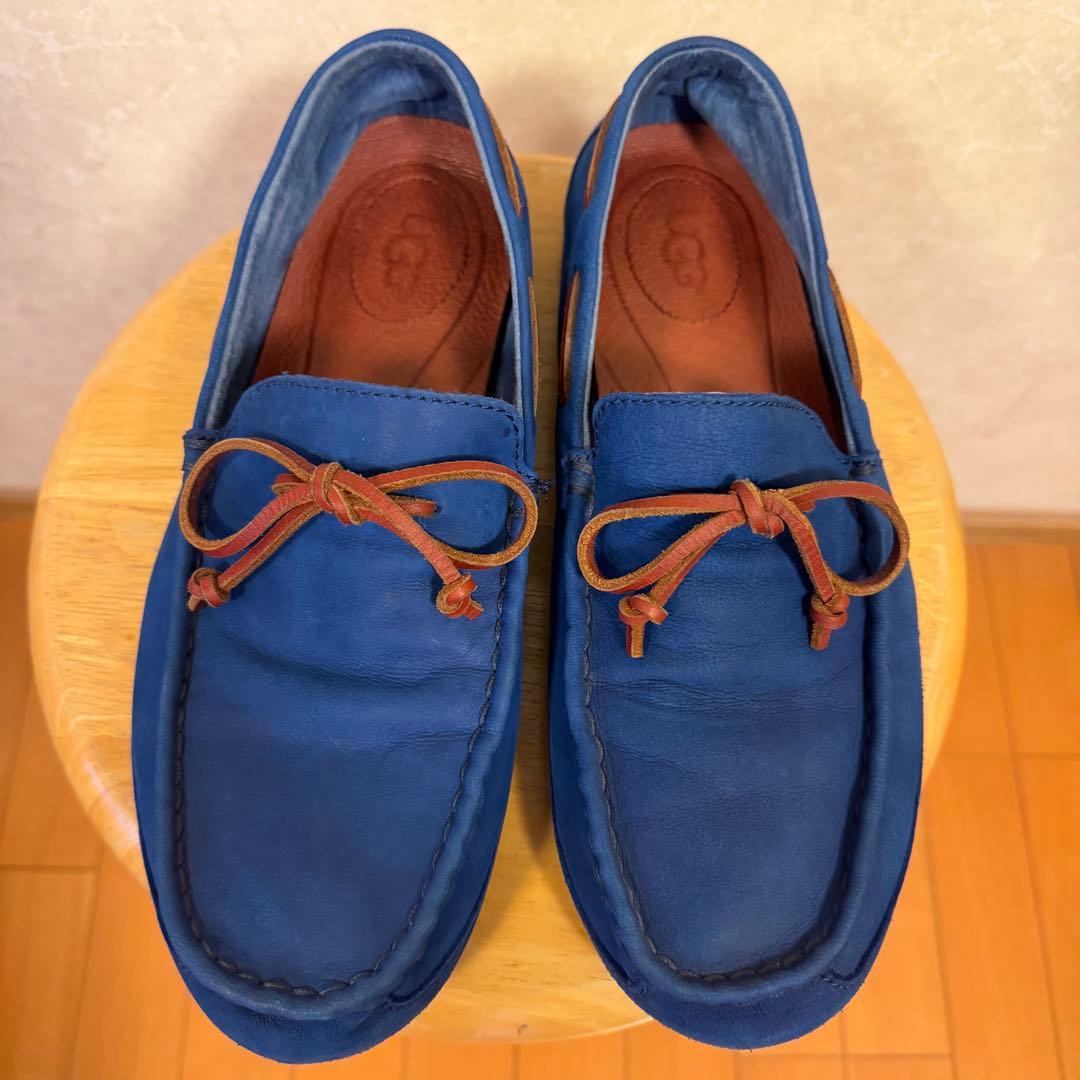 UGG 青 レザー ローファー モカシン 27cm 美品 アグ - メルカリ
