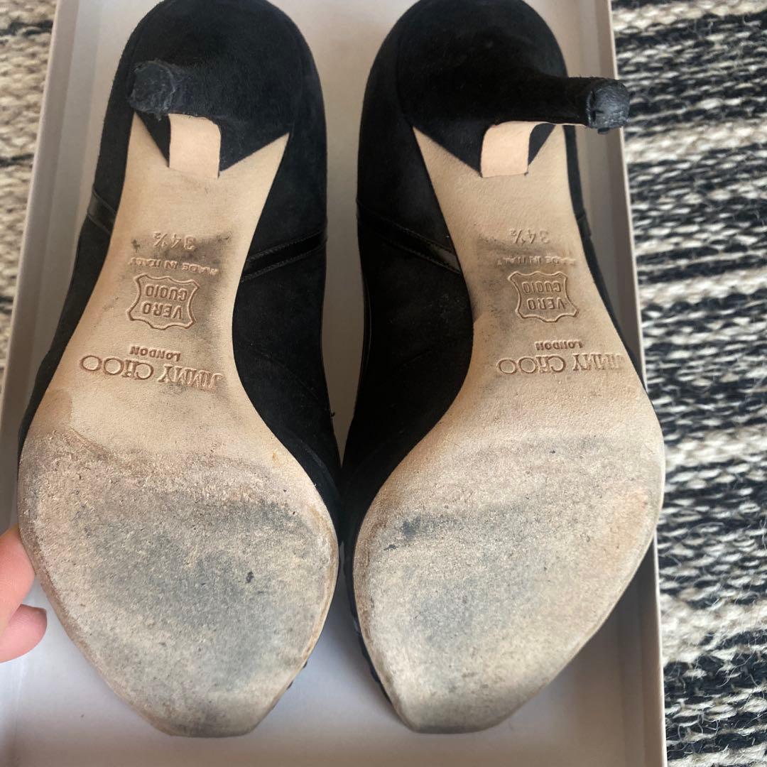 Jimmy Choo ブラック スエード ハイヒール - メルカリ