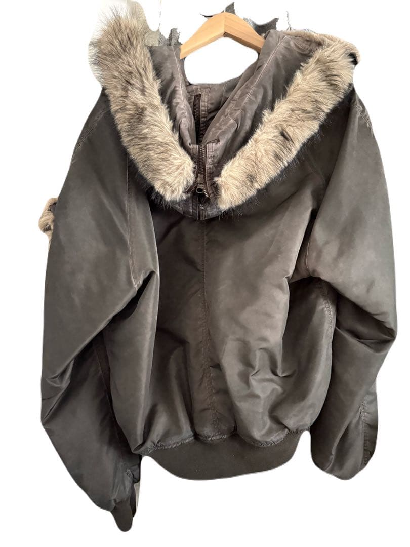 GRANCY ファーポケットデザインフェードN2Bジャケット ブラウン M