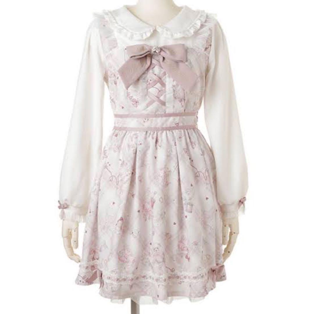 リズリサ LIZ LISA Sewing Bear柄ワンピース ピンク 地雷系 - メルカリ