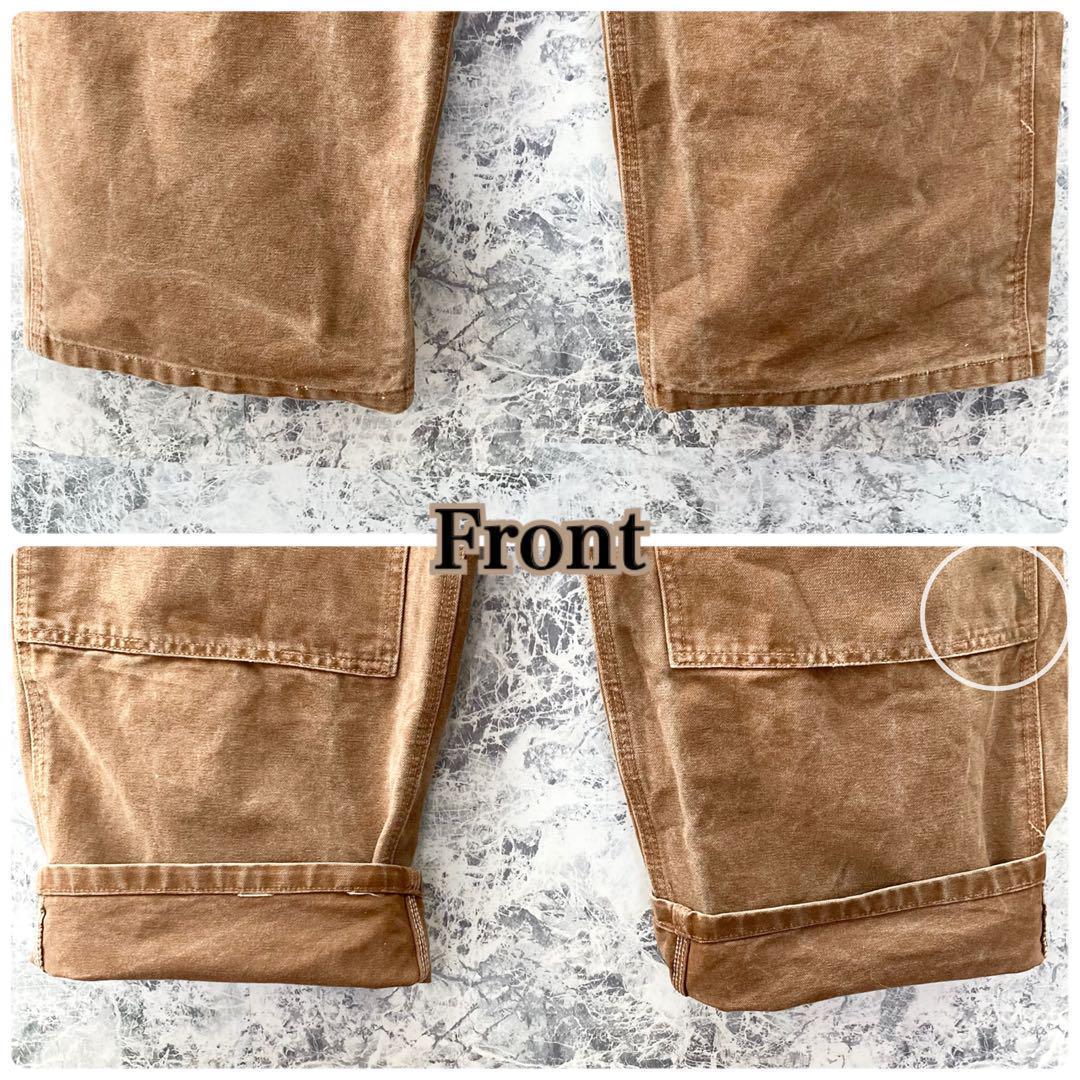 メキシコ製 カーハート 古着 ダック地 ダブルニー オーバーオール 極太