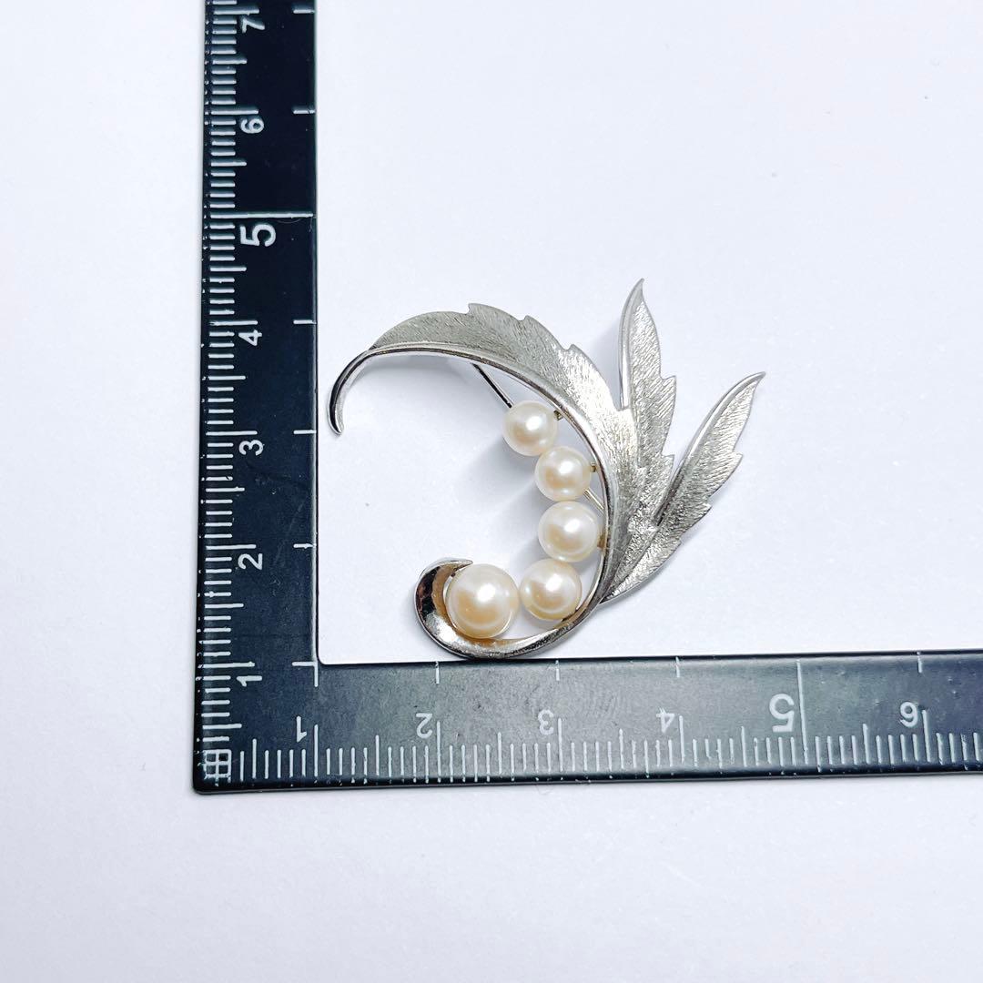 MIKIMOTO ミキモト パール ブローチ コサージュ リーフ 羽 - メルカリ