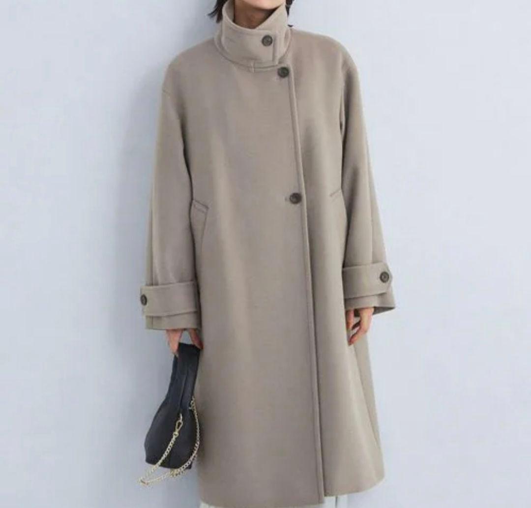 green label relaxing スタンドカラーロングコート モカ 36 - メルカリ