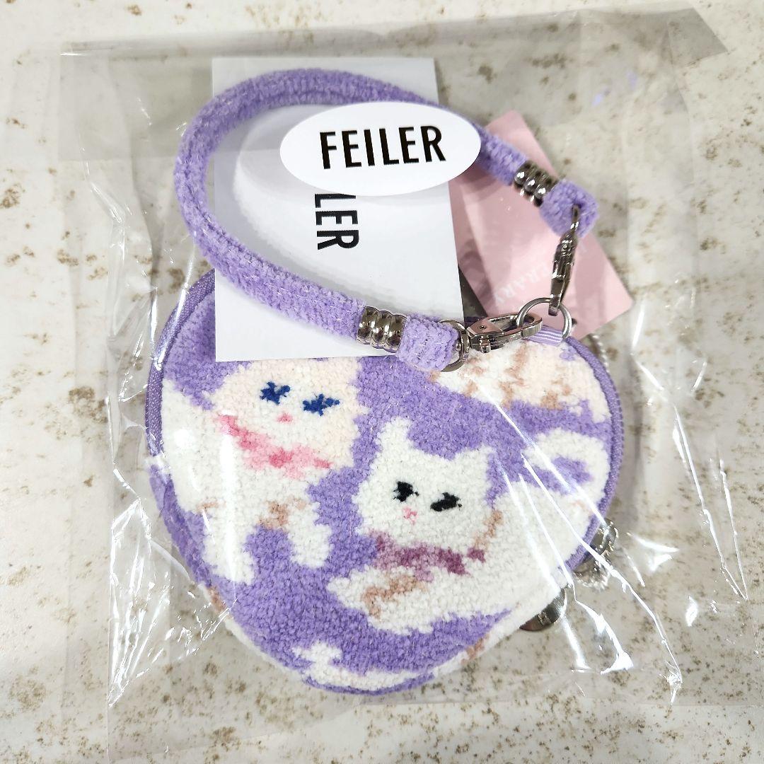 完売】FEILER〈モフモフネコチャン〉WEB限定 ハート型ポーチ 未開封