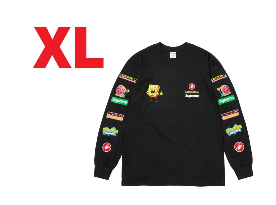 美中古 Supreme スポンジボブ ロンT 黒 Supreme - Supreme シュプリーム 黒 ブラック シュプリーム×スポンジ