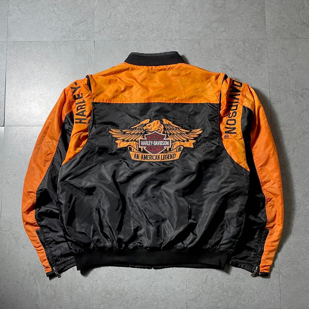 激レア✨️ HARLEY-DAVIDSON ナイロンジャケット 刺繍ロゴ XL - メルカリ