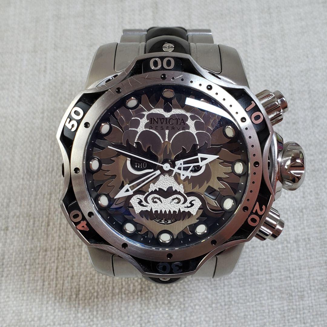 INVICTA VENOM インビクタ ヴェノム 腕時計 シルバー×ブラック 最上位高級 RESERVEモデル 自動巻 INVICTA Venom 43902 インビクタ
