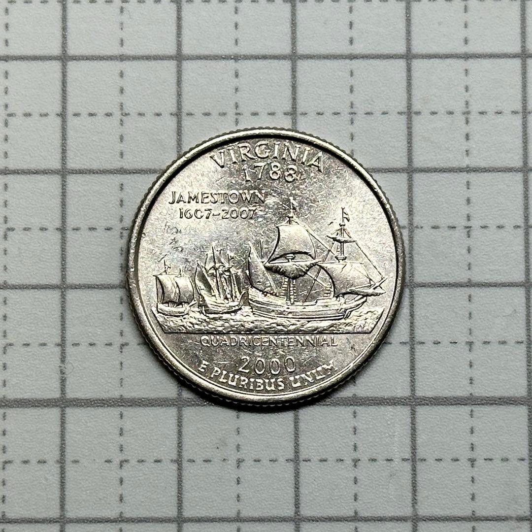 アメリカ 25セント 1788年 2000年 バージニア 古銭 硬貨 貨幣 - メルカリ