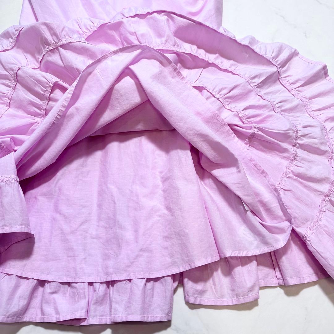 23SS✨マーレット ARBOR ティアードワンピ ピマコットン ピンク XS