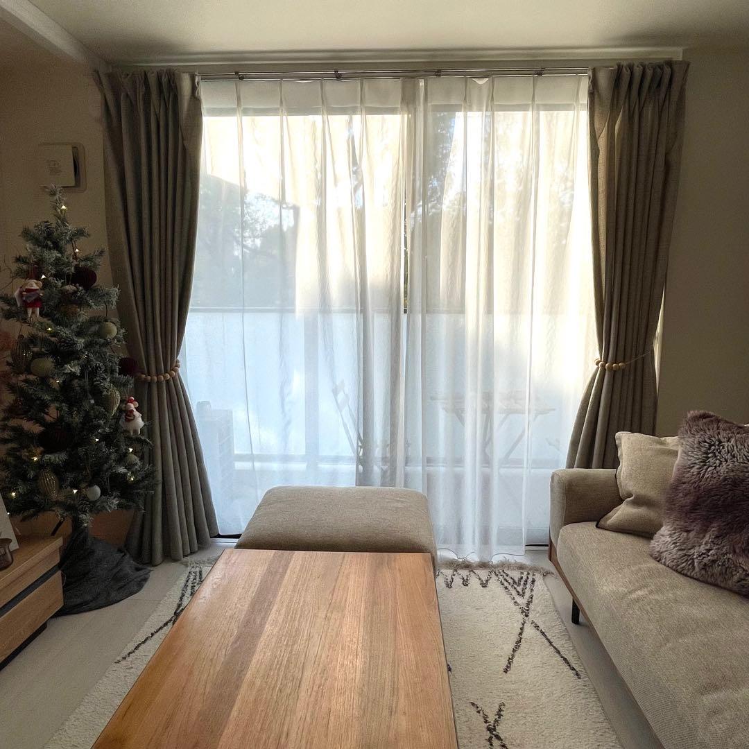 ニトリ 採光カーテン グレージュ リフレ レースカーテン セット タッセル付 ニトリ 採光カーテン グレージュ リフレ レースカーテン セット タッセル付