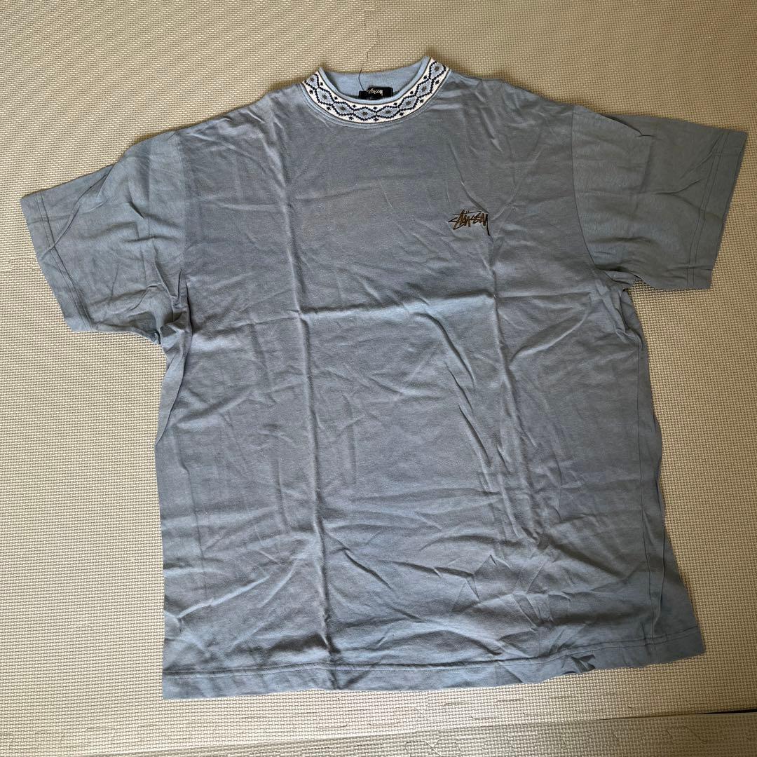 80s 90s old stussy 柄 襟 リブ Tシャツ - メルカリ