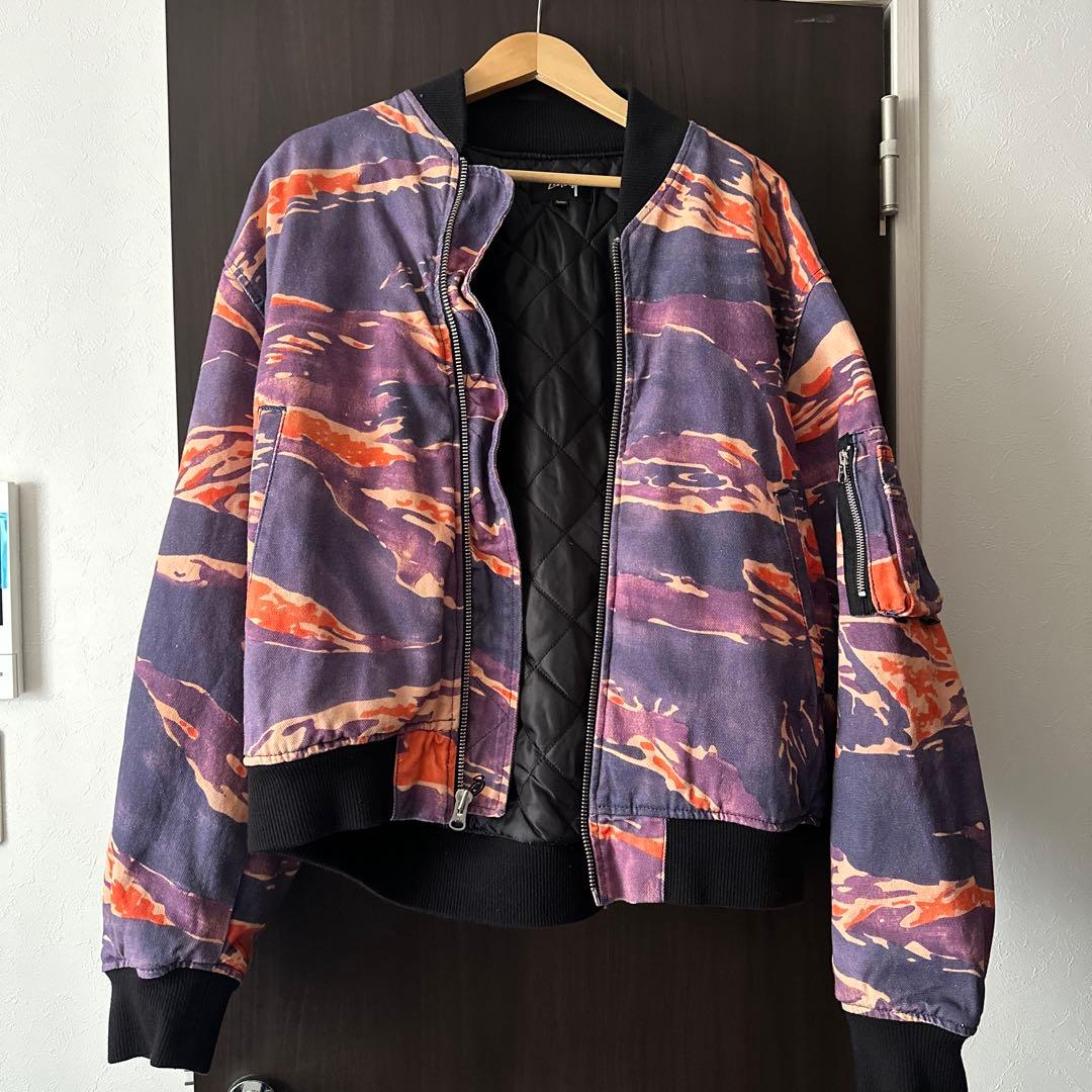 stussyステューシー　ボンバージャケット　MA-1 新品】STUSSY ステューシー ジャケット ブラック オレンジ サイズ:L