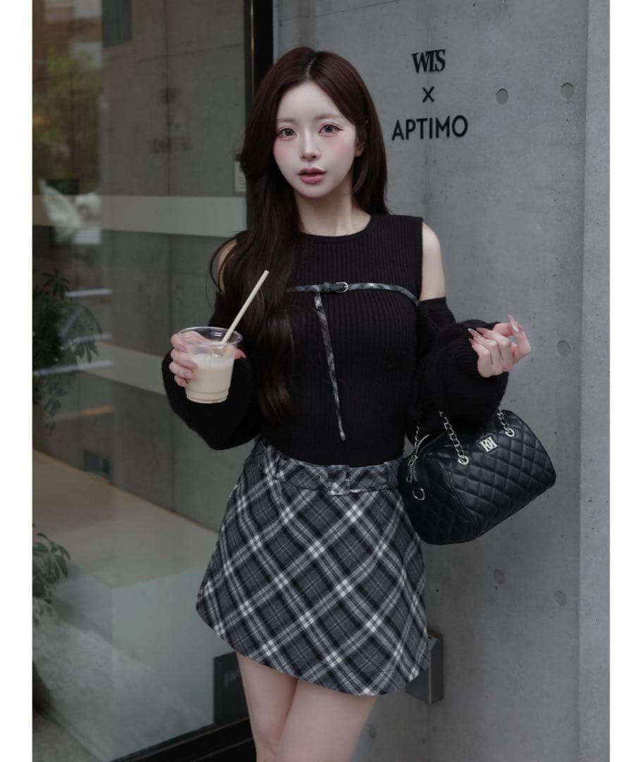 Darich ドッキングミドルウエストニットミニワンピース　FREE-L ドッキングミドルウエストニットミニワンピース – Darich (ダーリッチ)