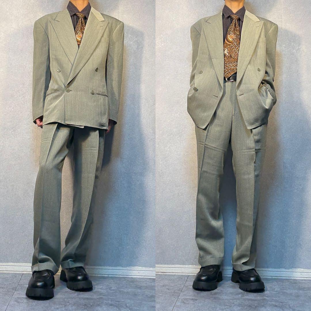 美品 希少カラー】ジョルジオアルマーニ セットアップ ダブル ベージュ