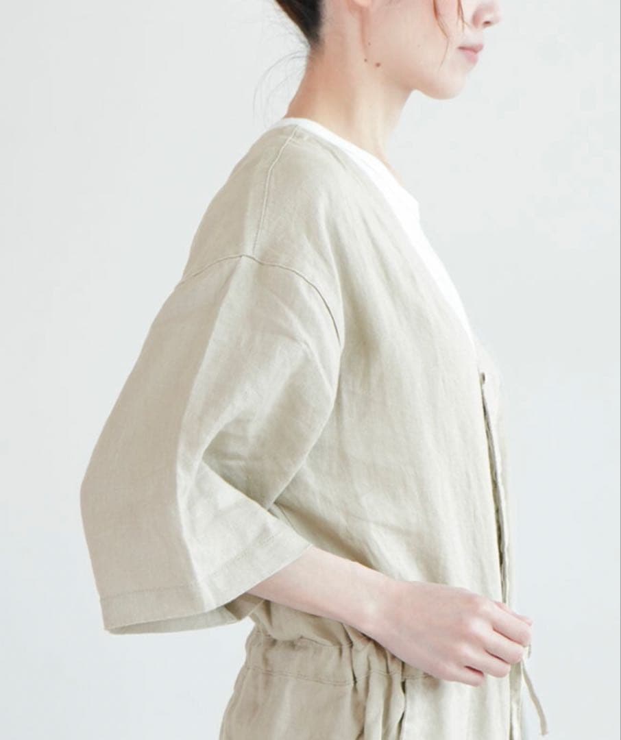 “ソラモナポッシェ”リネンオールインワンサロペット・ブラック・未使用品