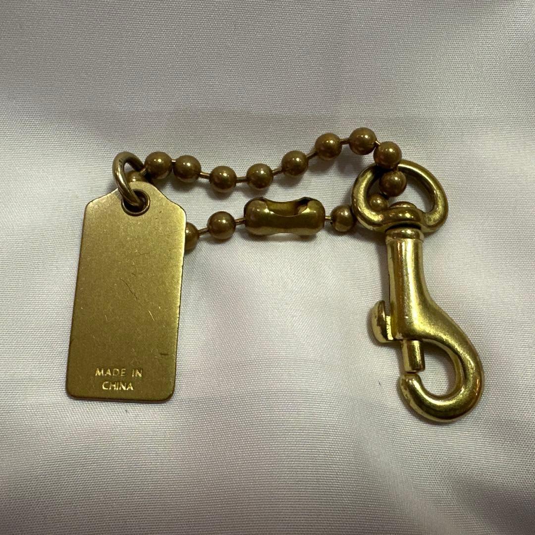 COACH コーチ バッグチャーム キーホルダー ゴールド ロゴプレート