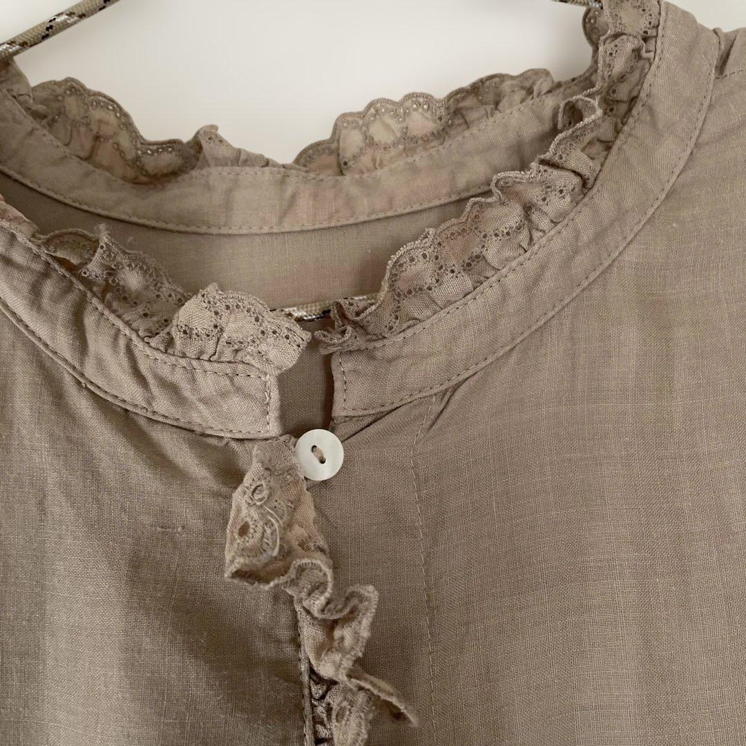 最終値下げ！Gauze# リネンノースリーブワンピース - メルカリ