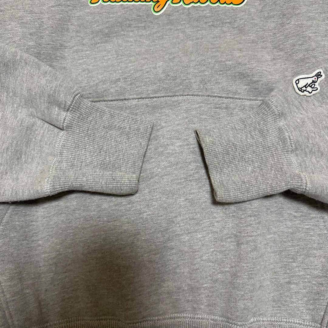 FR2 パーカー 肉厚 色情うさぎ 兎 センターロゴ プルオーバー グレー L