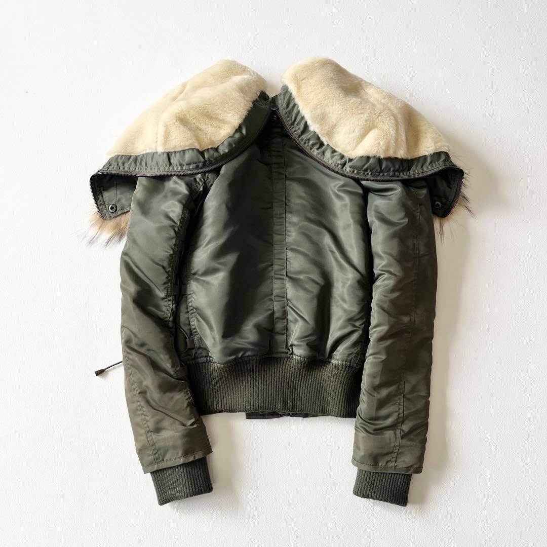 ▽00s y2k美品✨アヴィレックス ヒョウ柄 フライトジャケット N2B 短丈