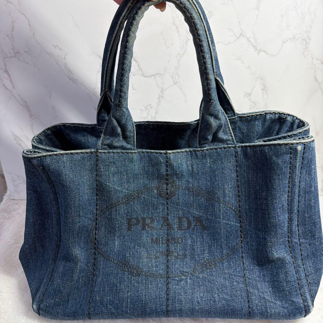 PRADA カナパ デニムトートバッグ - メルカリ
