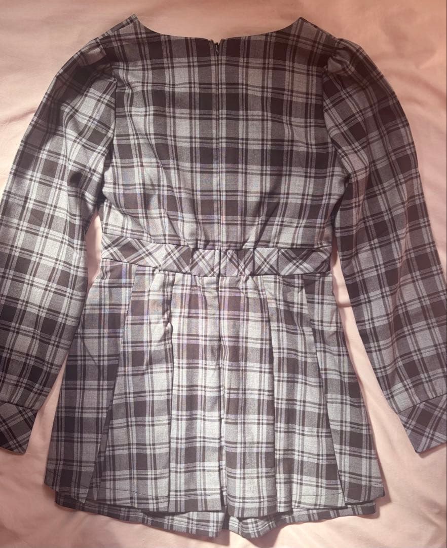 evelyn エブリン フロントリボンチェックロンパース 量産型 - メルカリ