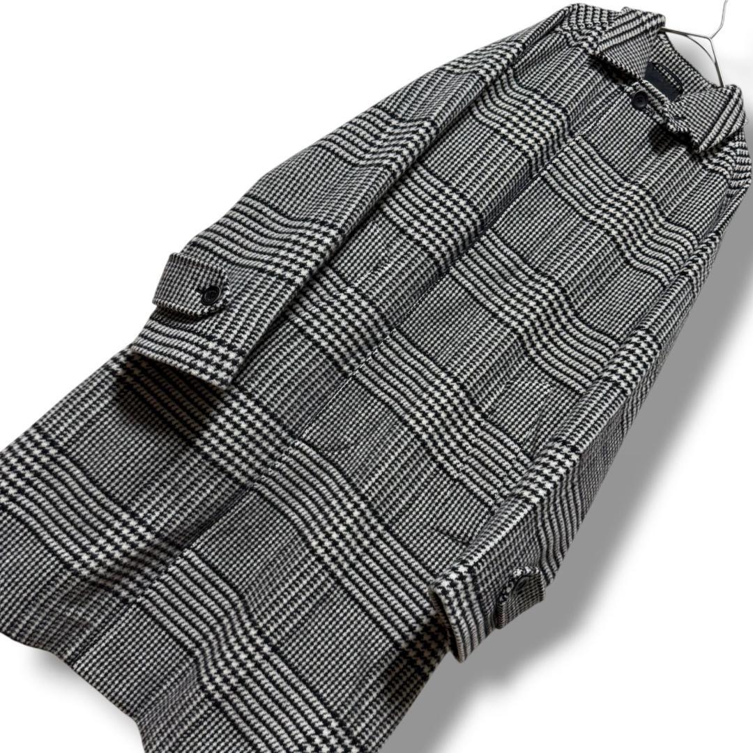 未使用 現行タグ HERNO 上質ウール グレンチェック柄ステンカラーコート 未使用 現行タグ HERNO 上質ウール グレンチェック柄ステンカラー