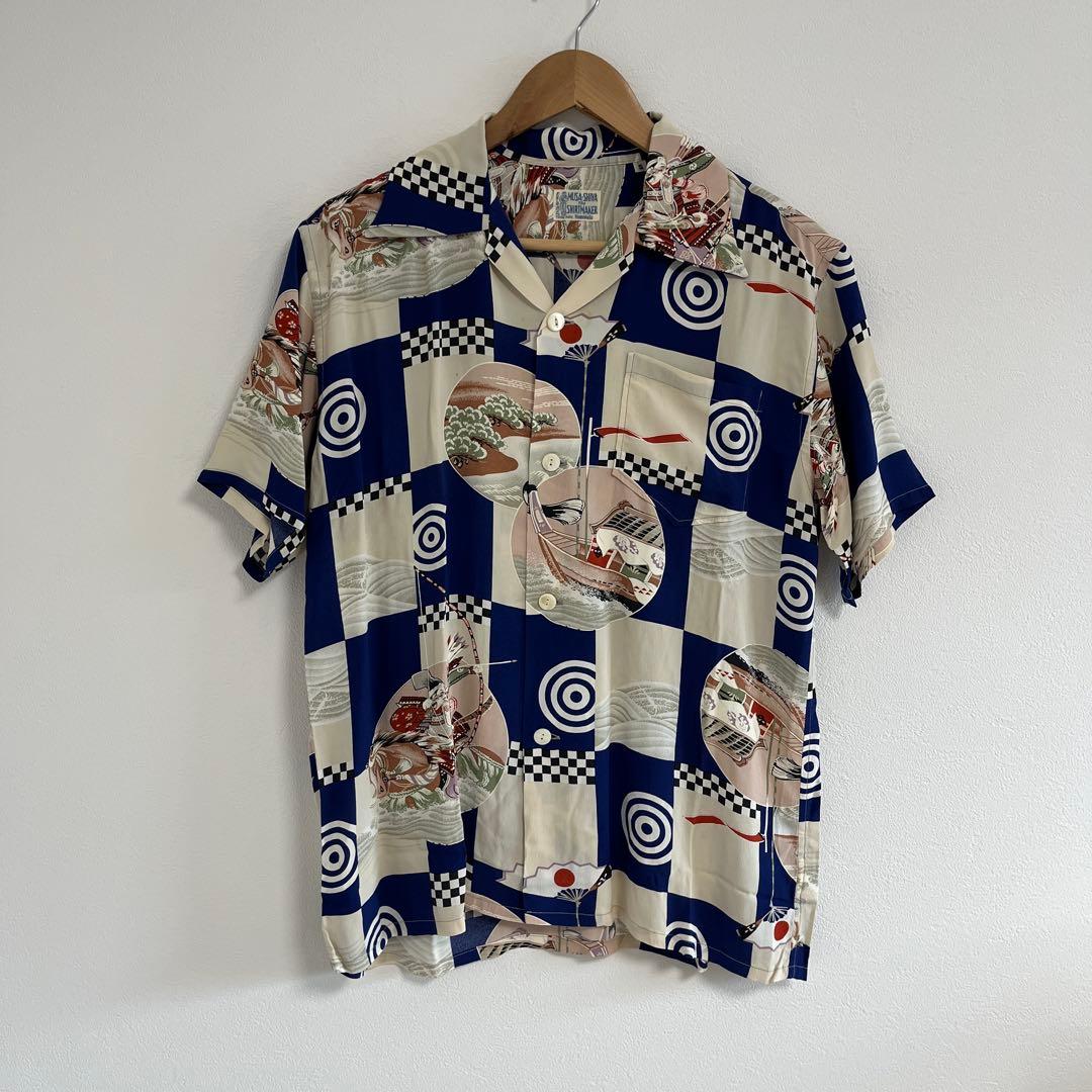メ*ト様 sunsurf MUSASHIYA 和柄 縮緬　アロハシャツ SUN SURF サンサーフ むさしや アロハシャツ MUSA-SHIYA スペシャル