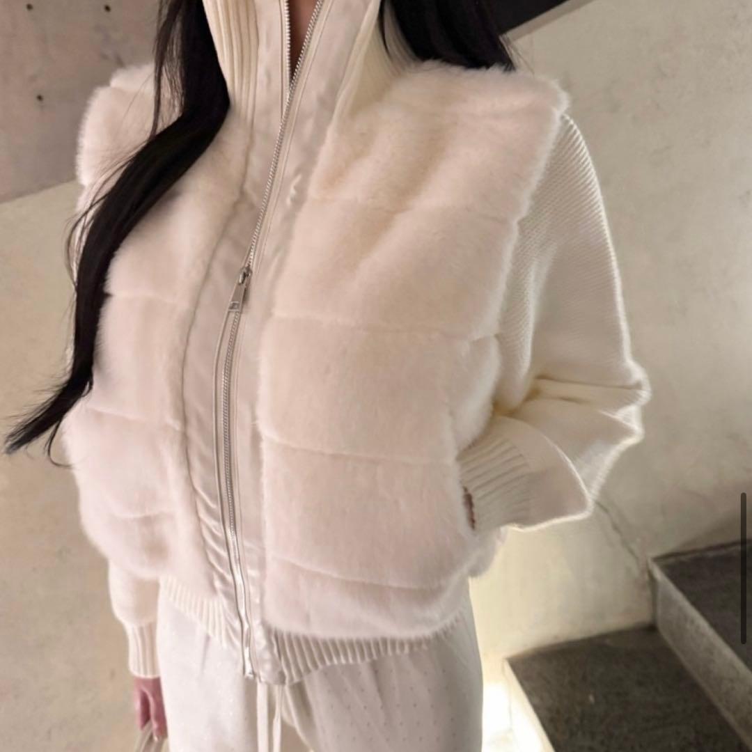 週末特価】 DHOLIC 2WAYニットスリーブ エコファーダウンジャンパー