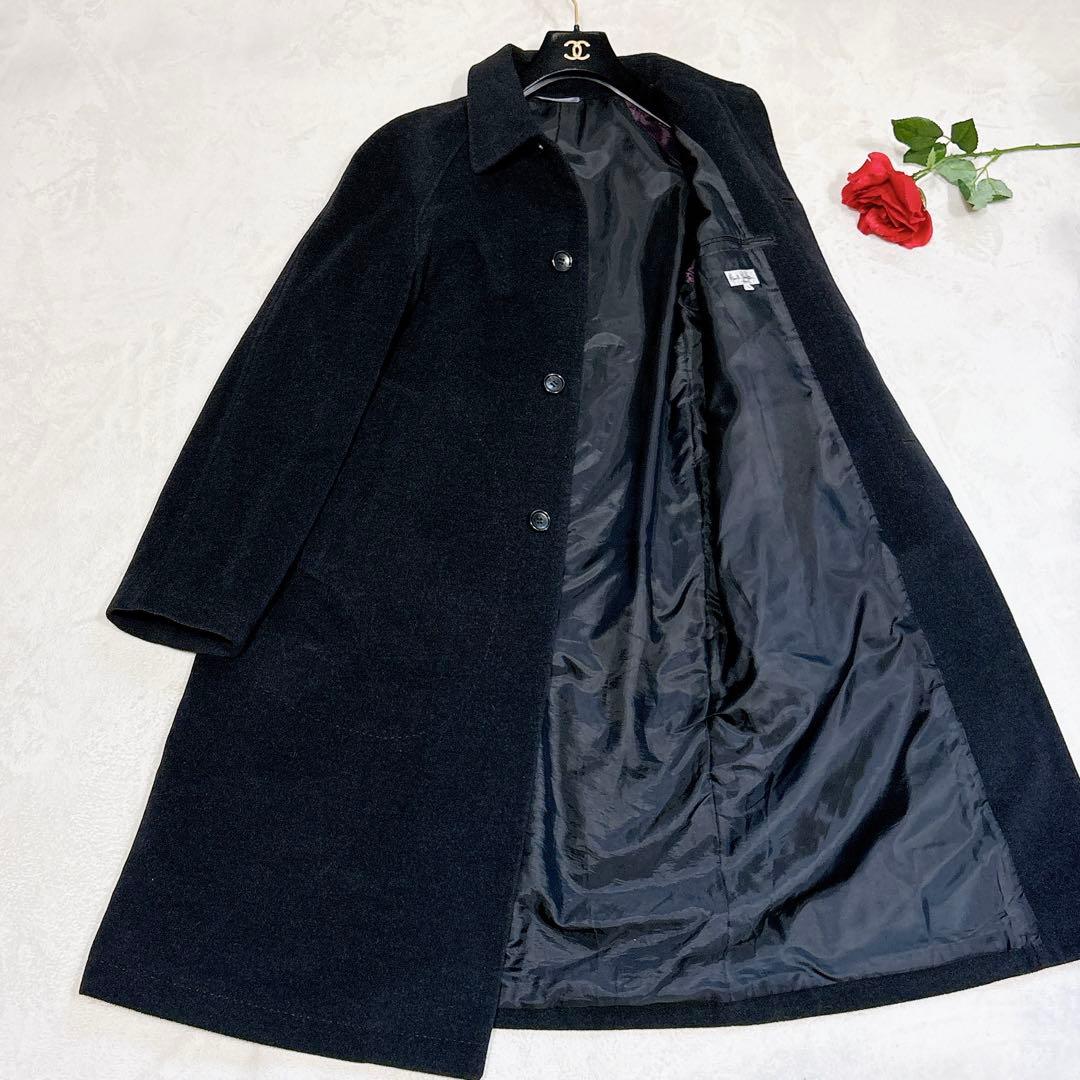 新品同様✨　ポールスミス　ステンカラーコート　アンゴラ　ウール　ロング　ブラック Paul Smith アンゴラ100％ ステンカラーコート ブラック L 日本製