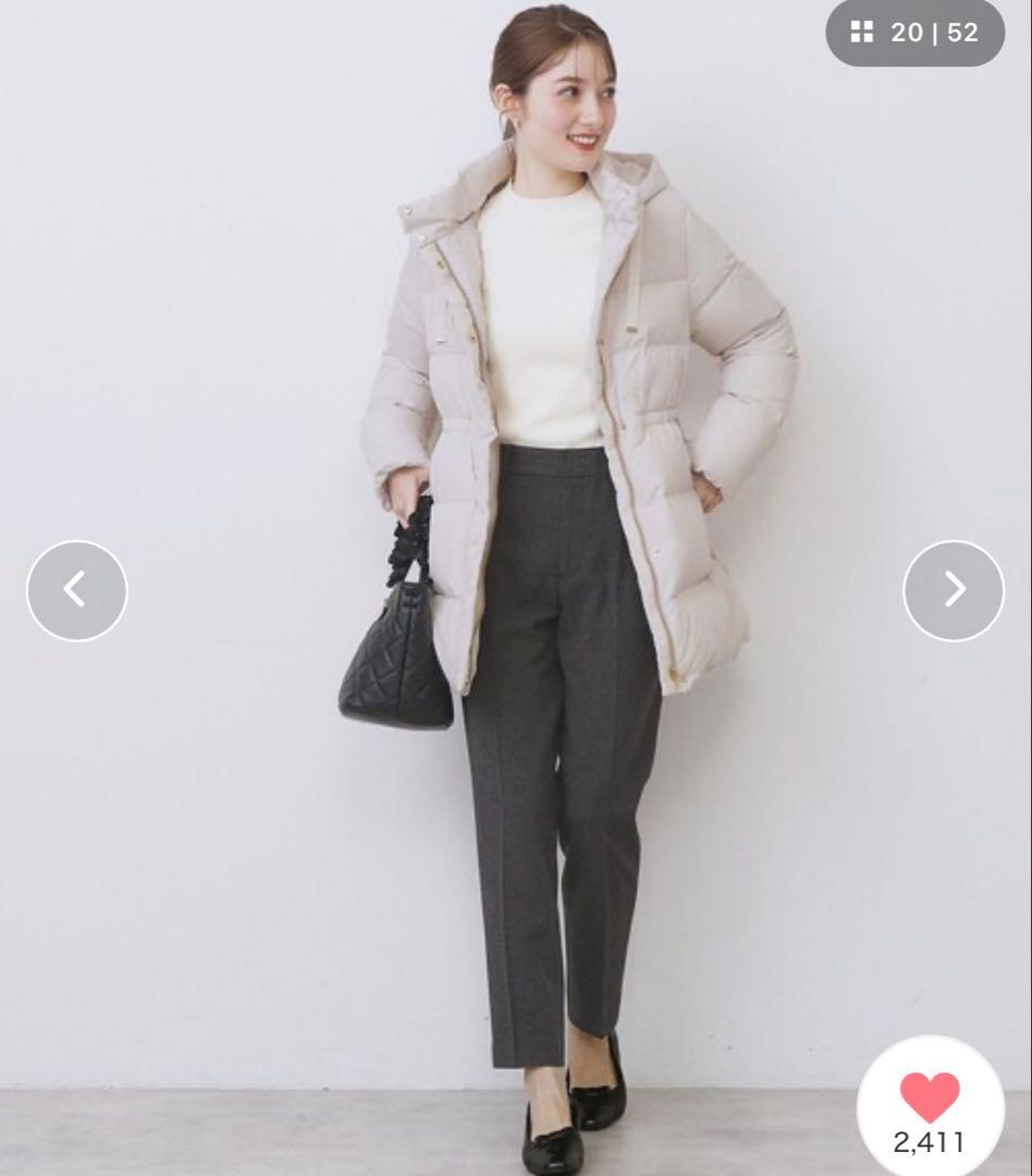 index インデックス KAWADAダウンドロストミドルコートL アイボリー