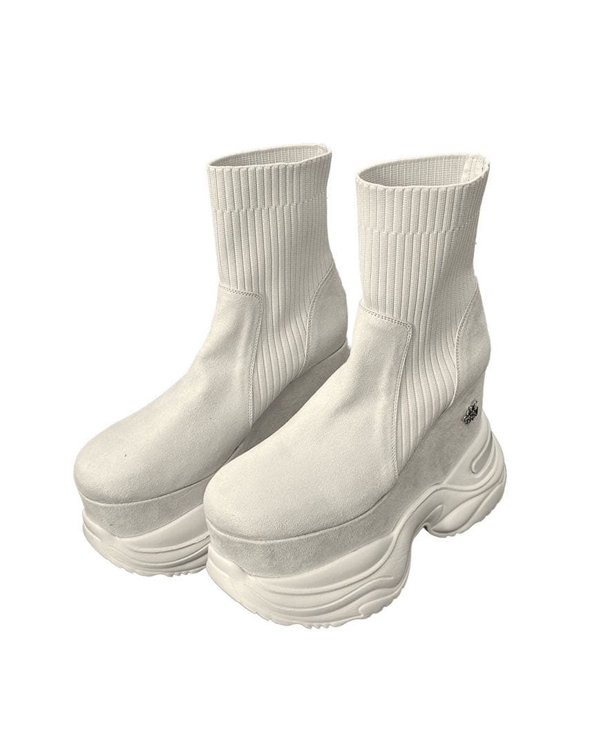 ミシェルマカロン ソックスライク厚底ブーツ Sサイズ - メルカリ