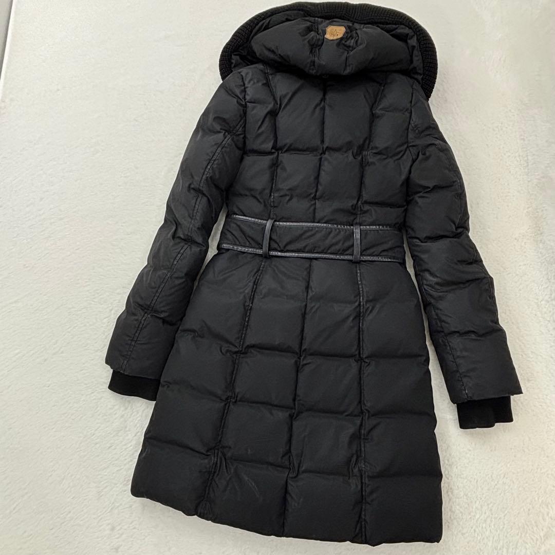 h*6様 マッカージュ ダウンコート レザー ニット KAY-NFR同型 ブラッ