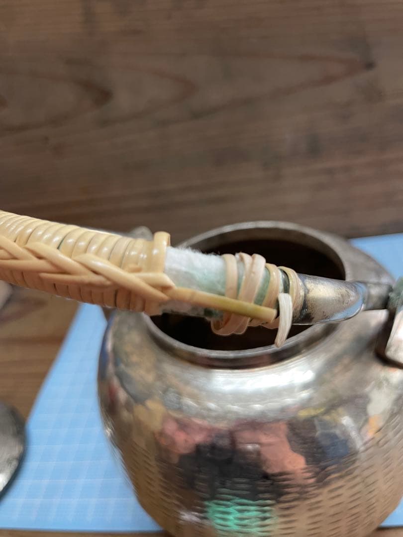 ア*社様 薬缶【m1349 水注 水さし 湯沸かし 急須 茶器 茶道具 煎茶 銀