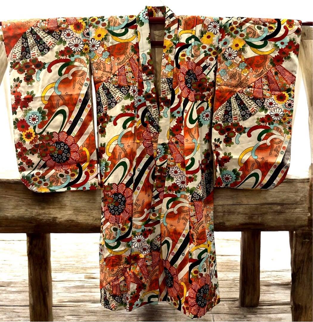 アンティーク　七五三　3歳　着物 レンタル】七五三 3歳 着物 ニコアンティーク 女の子 被布セット 子供