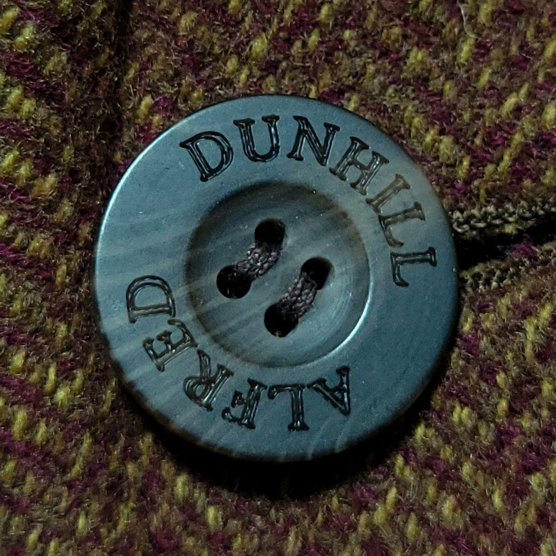 希少 L相当】 dunhill ウールジャケット チェック柄 エルボーパッチ