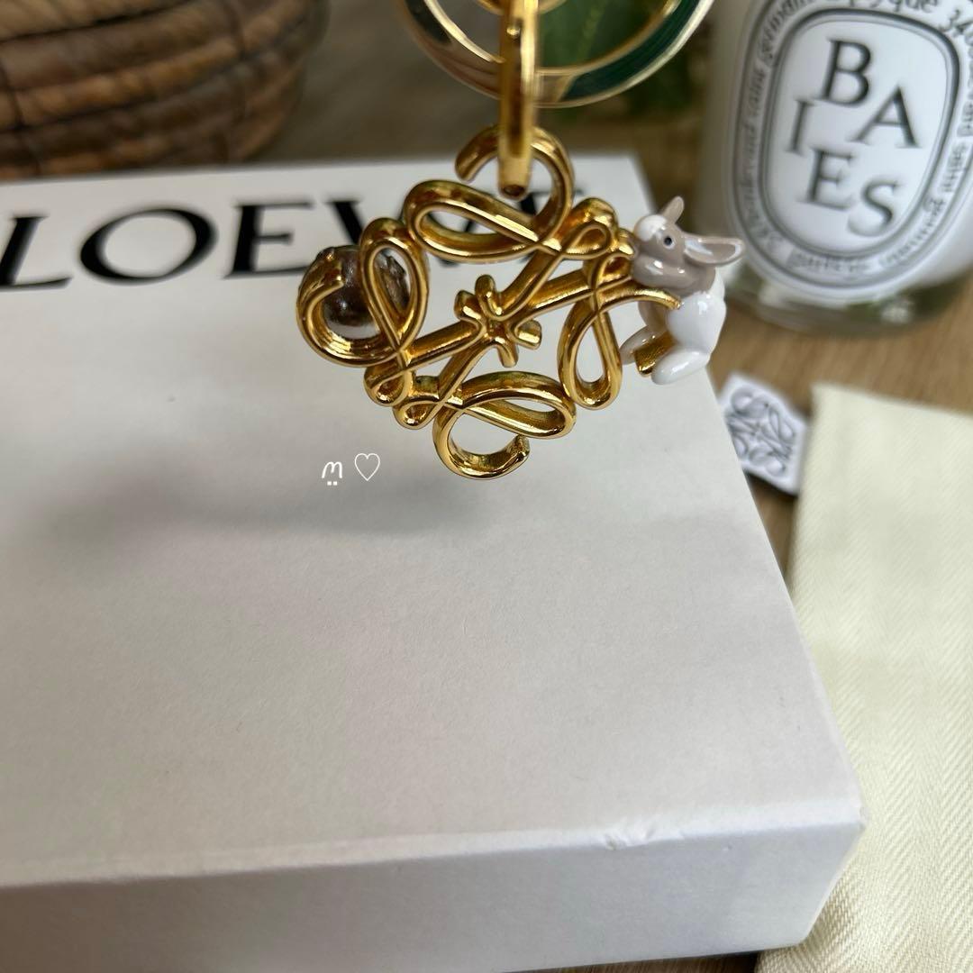 LOEWEロエベ スナフジタ うさぎアナグラムチャーム キーリングホルダー