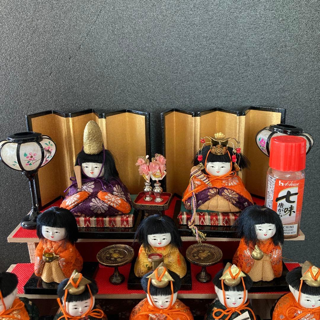 雛人形 ソラ様専用 アンティーク 小さな豆雛木目込み十五人揃え - メルカリ